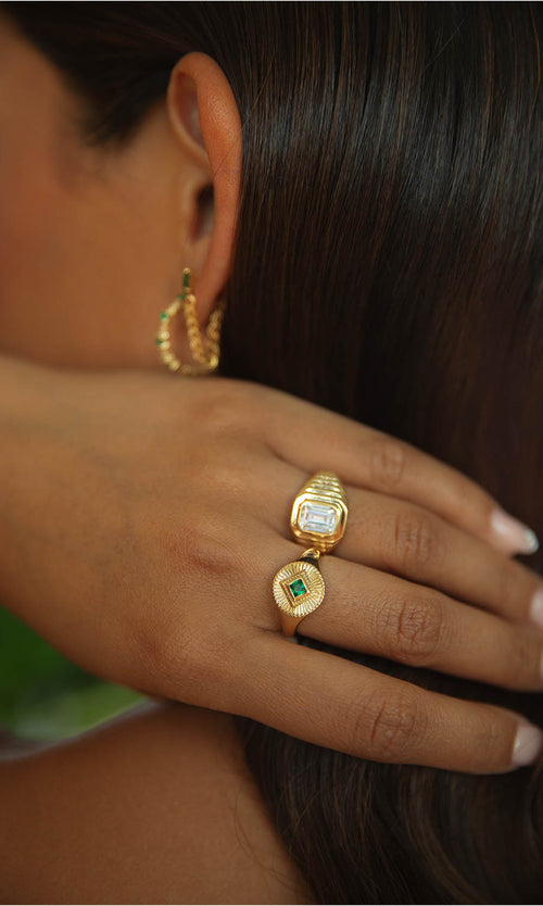 Paul Valentine Emerald Ring White Bis zu 55% Rabatt