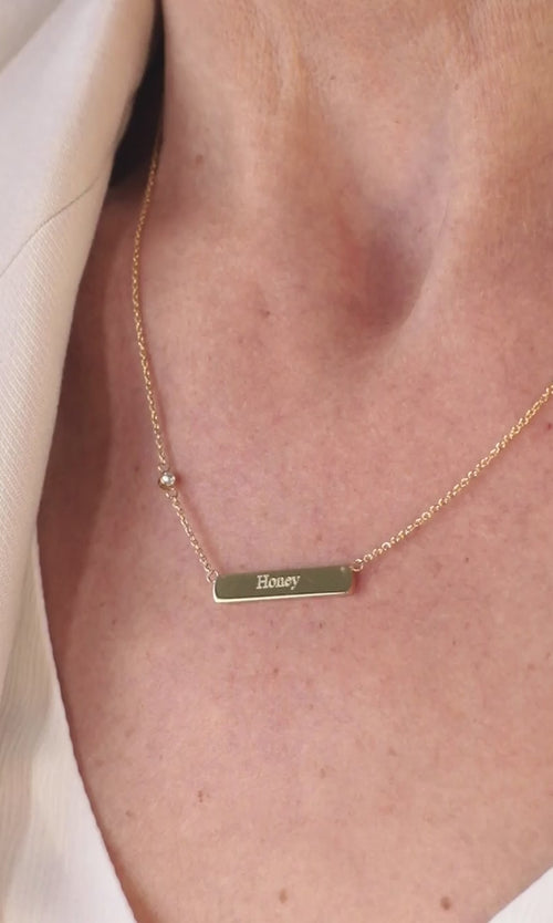 Paul Valentine Gravierbare Rectangle Halskette Auslauf