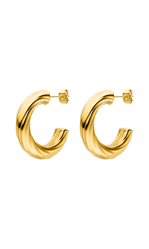 Paul Valentine Elegant Rope Hoops 14K Gold Plated Sonderangebote