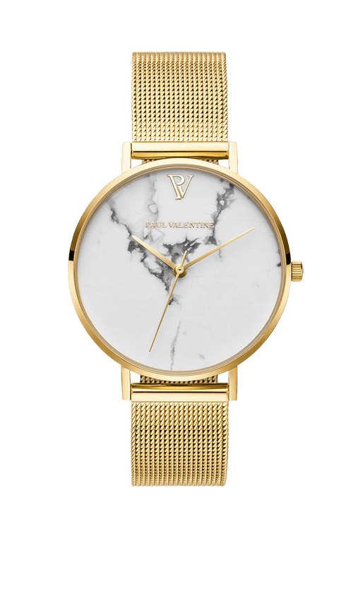 Paul Valentine White Marble Gold Mesh Exklusivangebot