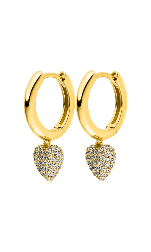 Paul Valentine Pure Heart Charm Hoops Bestseller