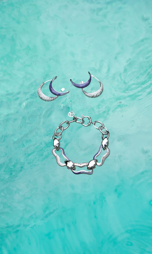 Paul Valentine Underwater Necklace & Hoops Set Neueste Stile