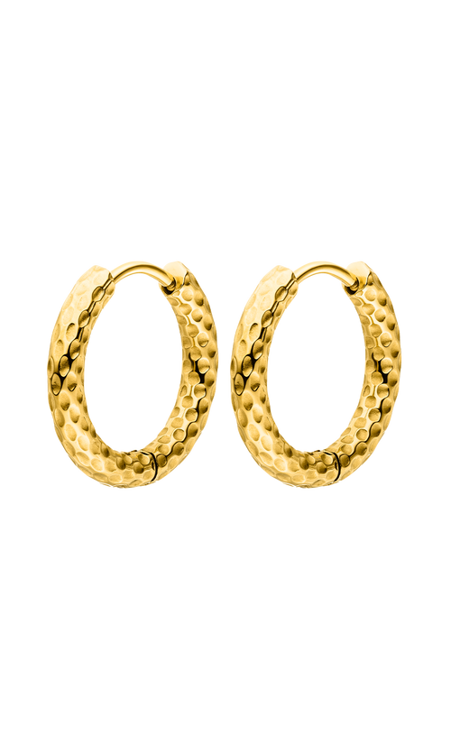 Paul Valentine Delicate Structured Hoops 14K Gold Plated Kostenloser Versand international