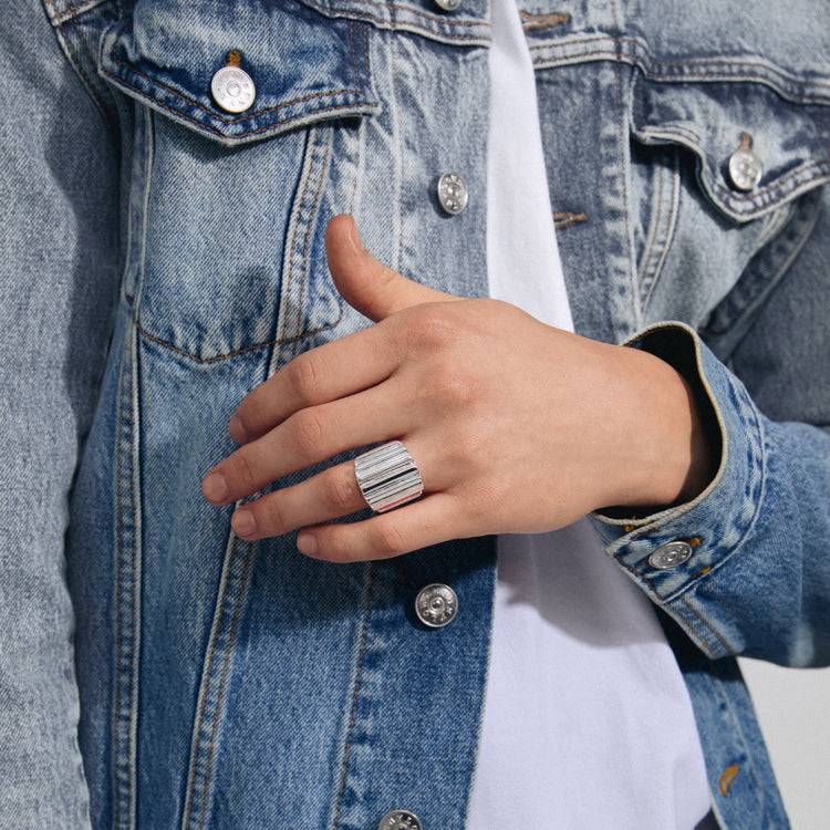 Pilgrim LAUREL recycelter Ring versilbert Tiefpreis