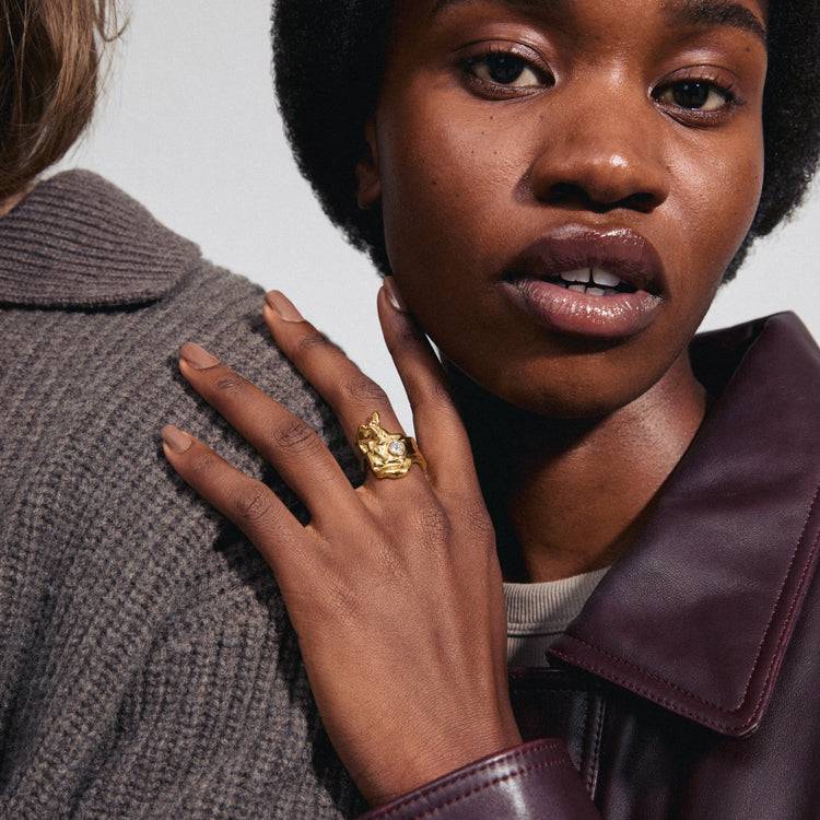 Pilgrim GIA recycelter Kristall Ring vergoldet Super Sparpreis