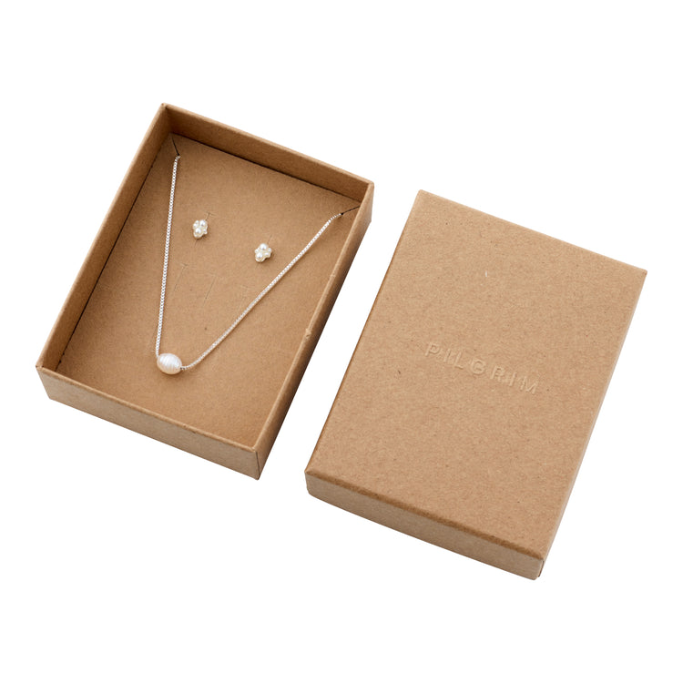 Pilgrim ALAYAH Geschenkset, Halskette & Ohrstecker, versilbert Kauf eins, bekomm eins gratis