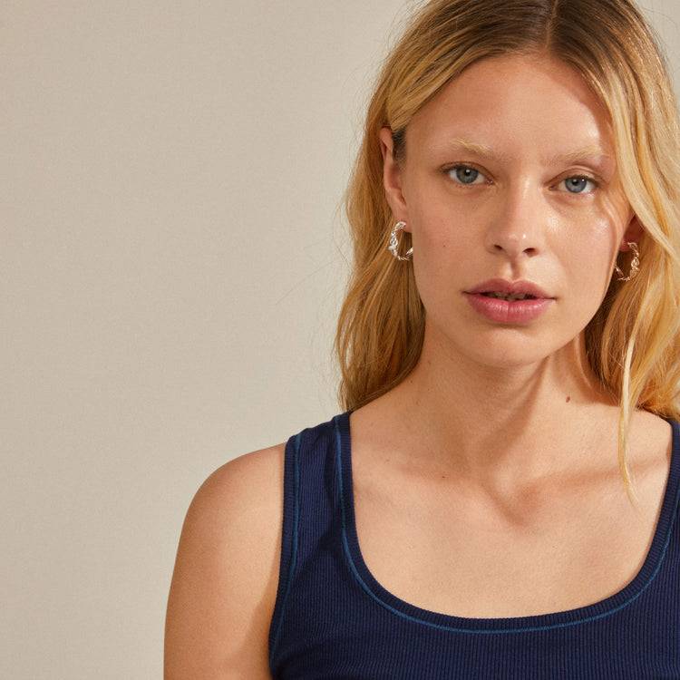 Pilgrim SUN recycelte, gedrehte Hoops versilbert Tiefpreis