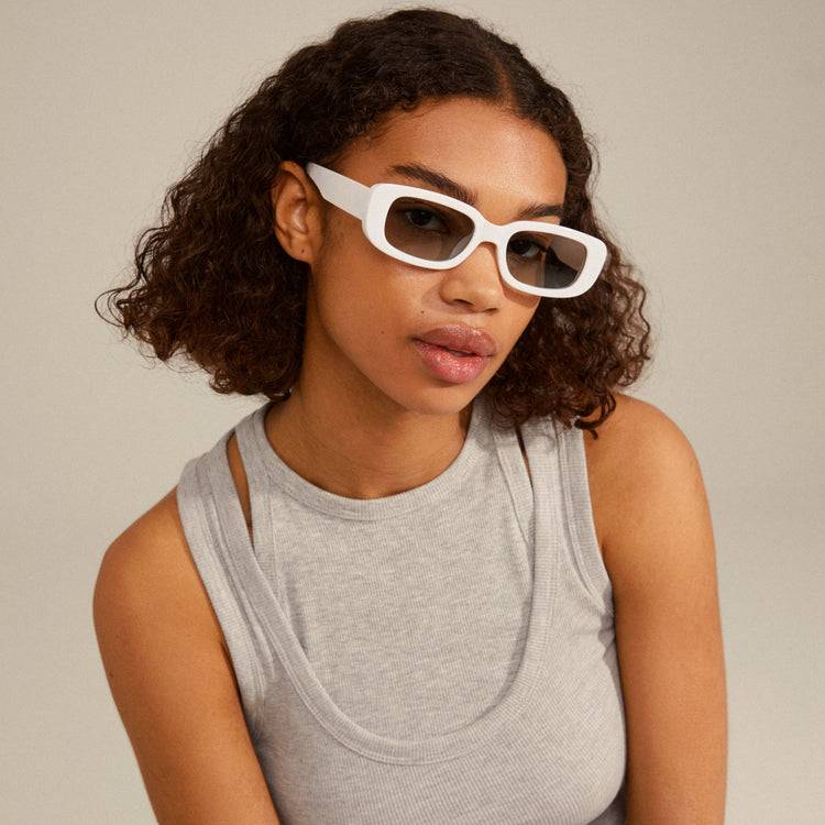 Pilgrim YANSEL Recycelte Sonnenbrille Weiß Fabrik Onlineshop