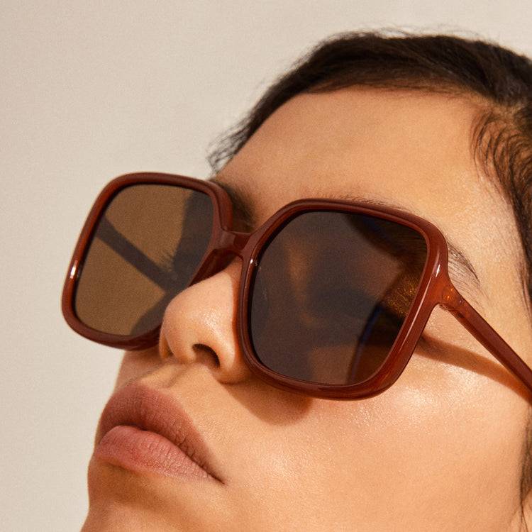 Pilgrim MILAN oversized Retro-Sonnenbrille braun Osterangebot