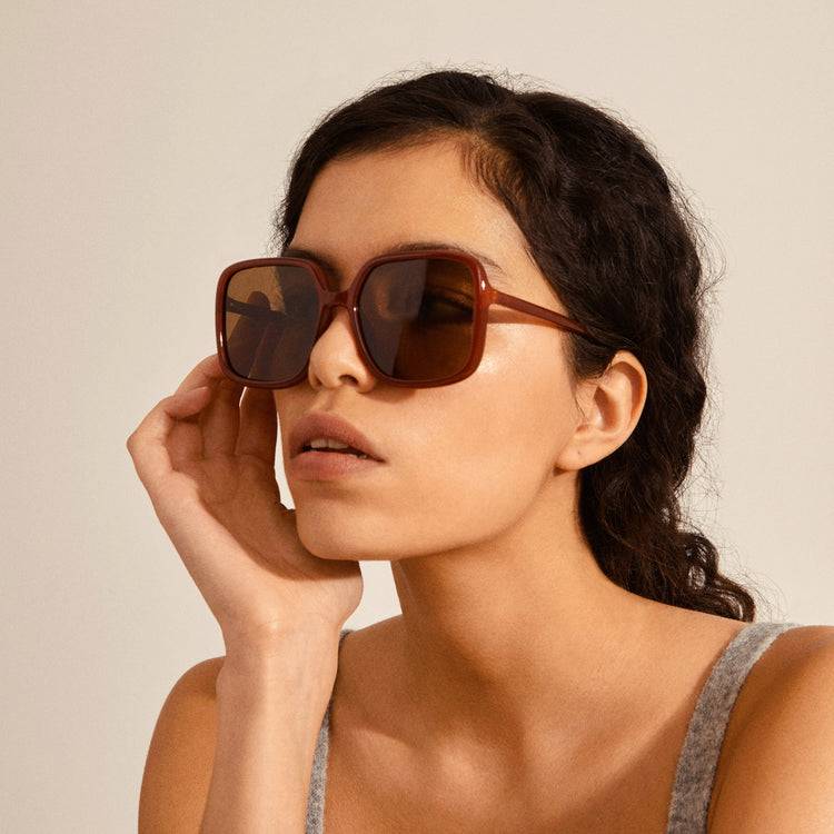 Pilgrim MILAN oversized Retro-Sonnenbrille braun Osterangebot