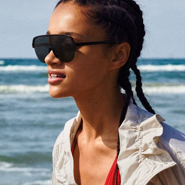Pilgrim BINNIE Shield Sonnenbrille schwarz Lagerräumung