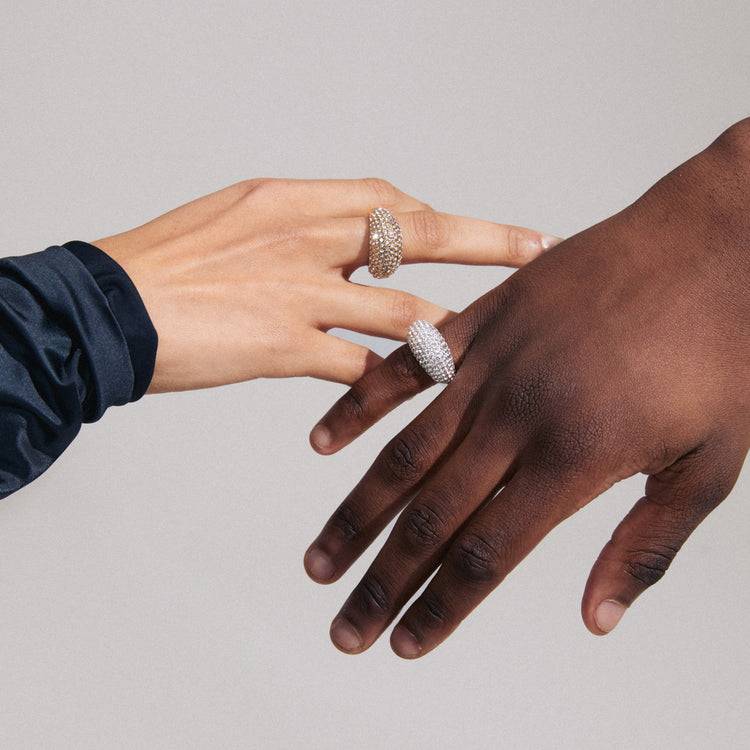 Pilgrim FOCUS recycelte Kristall Ring vergoldet zollfrei