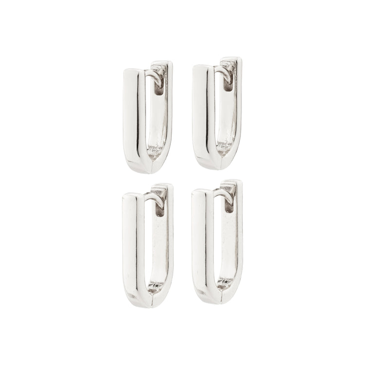Pilgrim STAY recycelte Ohrringe 2-in-1-Set versilbert Riesige Ersparnisse