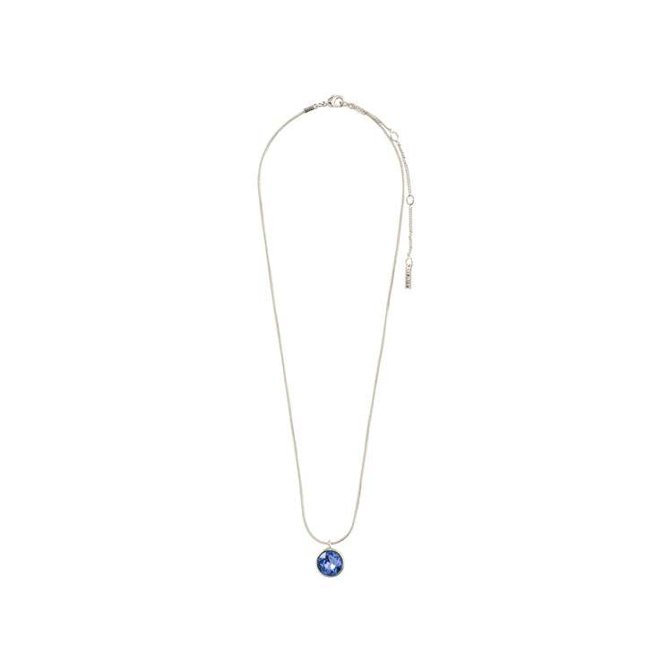 Pilgrim CALLIE recycelte Halskette mit Kristallanh., blau/versilbert Kostenloser Versand
