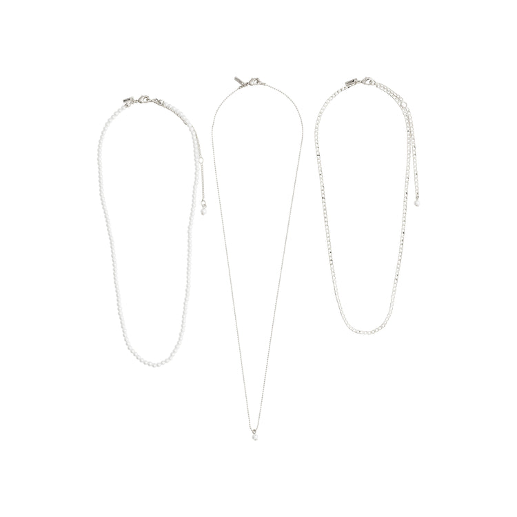 Pilgrim BAKER Halskette 3-in-1-Set, versilbert Begrenztes Angebot