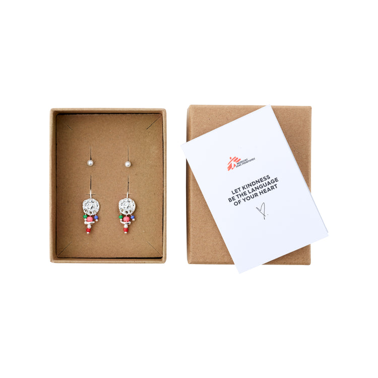Pilgrim MSF recycelte Ohrringe 2-in-1-Set versilbert Saisonschlussverkauf