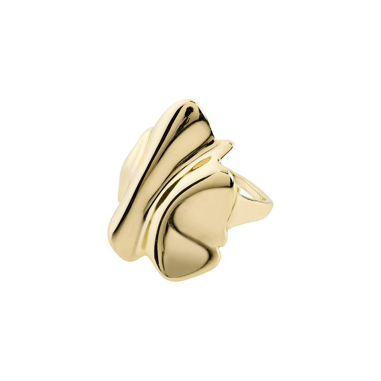 Pilgrim EM recycelter wellenförmiger Statement-Ring, vergoldet Zeitbegrenzte Promotion