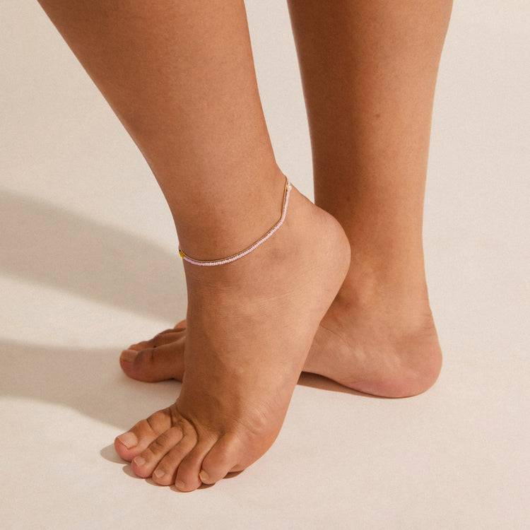 Pilgrim PALOMA Fußkettchen, 2-in-1-Set, violett und vergoldet 50% Rabatt mit kostenlosem Versand