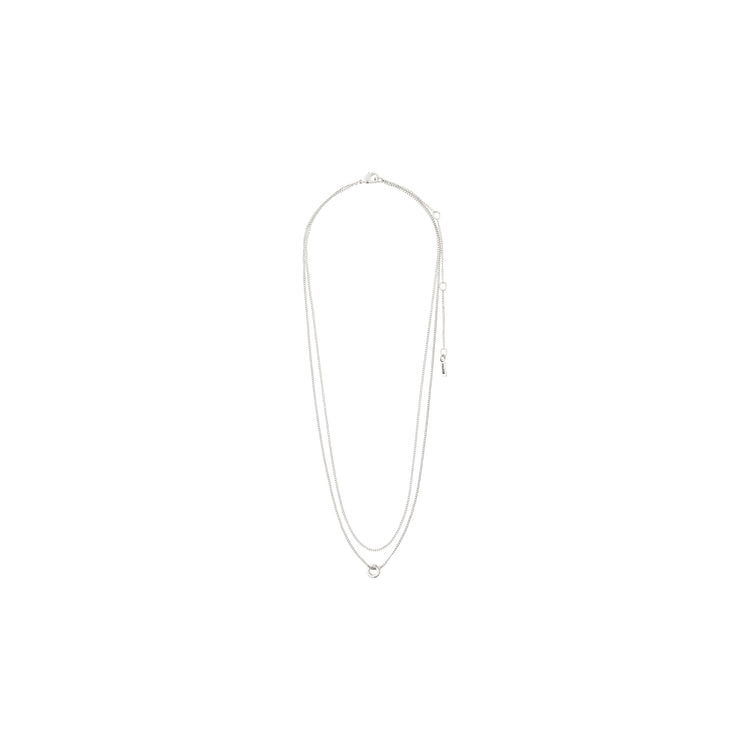 Pilgrim BLOSSOM recycelte Halskette mit Kristall-Anhänger versilbert Black Friday Preise