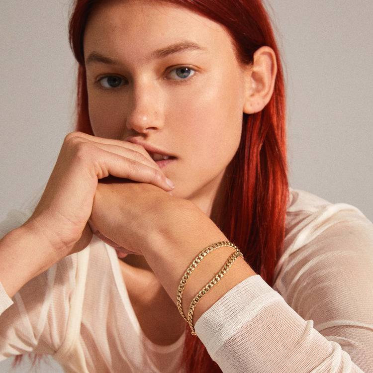 Pilgrim BLOSSOM recyceltes Panzerketten-Armband, 2-in-1, vergoldet Saisonschlussverkauf