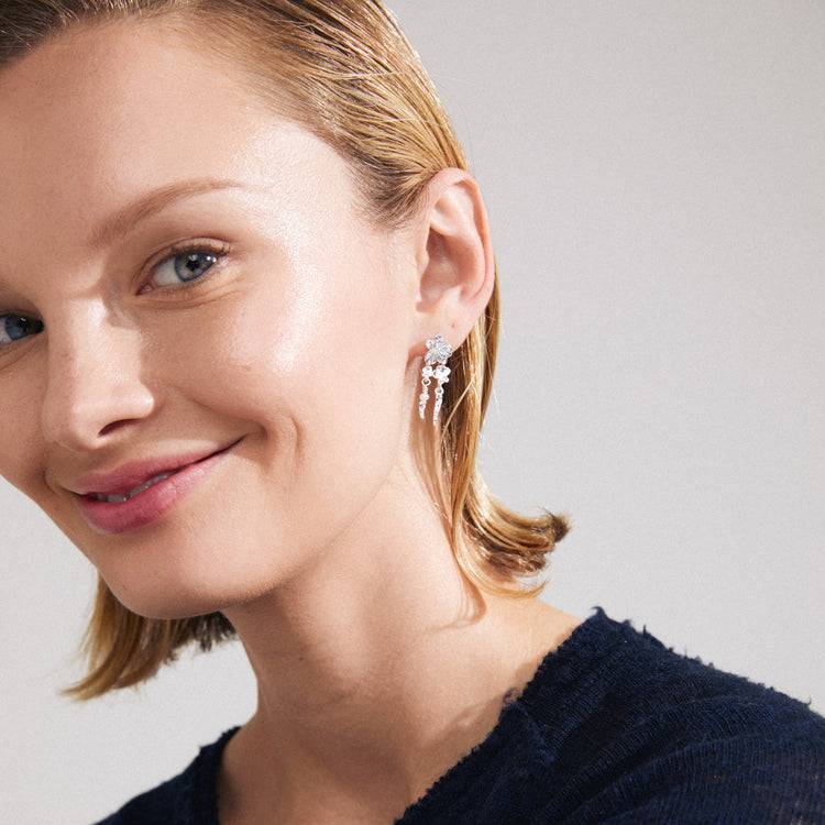 Pilgrim ZHURI recycelte Ohrringe versilbert Jubiläumsangebot