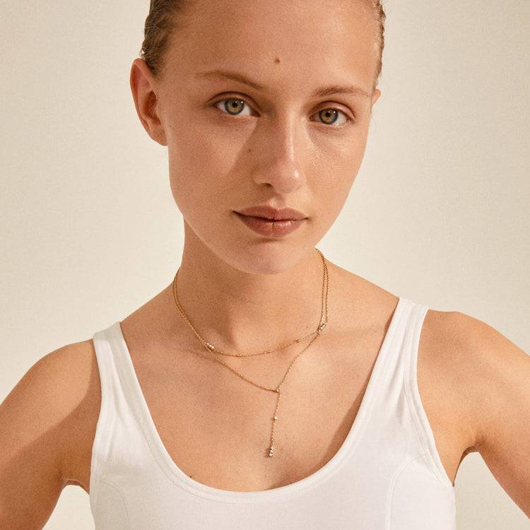 Pilgrim KAMARI recycelte chain Halskette m. Kristallen, vergoldet Begrenztes Angebot