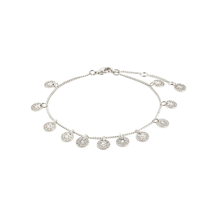 Pilgrim CAROL Armband m. kleinen filigranen coins versilbert