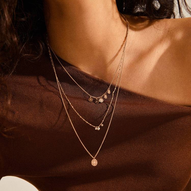 Pilgrim CAROL layered Halskette, 3 in einem mit roségold plattiert Osterangebot