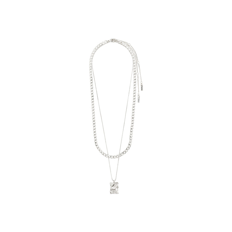 Pilgrim BATHILDA recycelte 2-in-1 Halskette, versilbert Preisnachlass