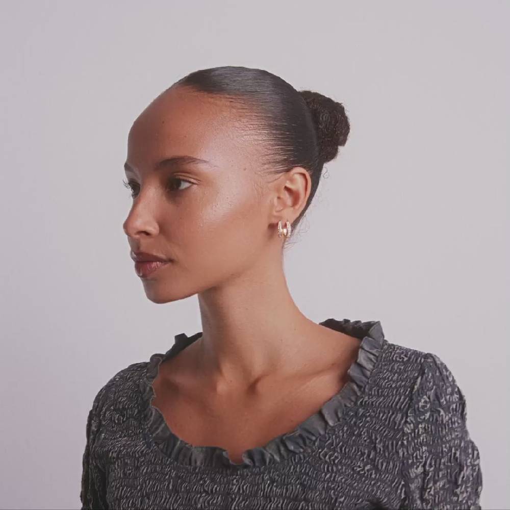 Pilgrim BLOOM recycelte Kristall-Hoop-Ohrringe vergoldet Meist gekauft