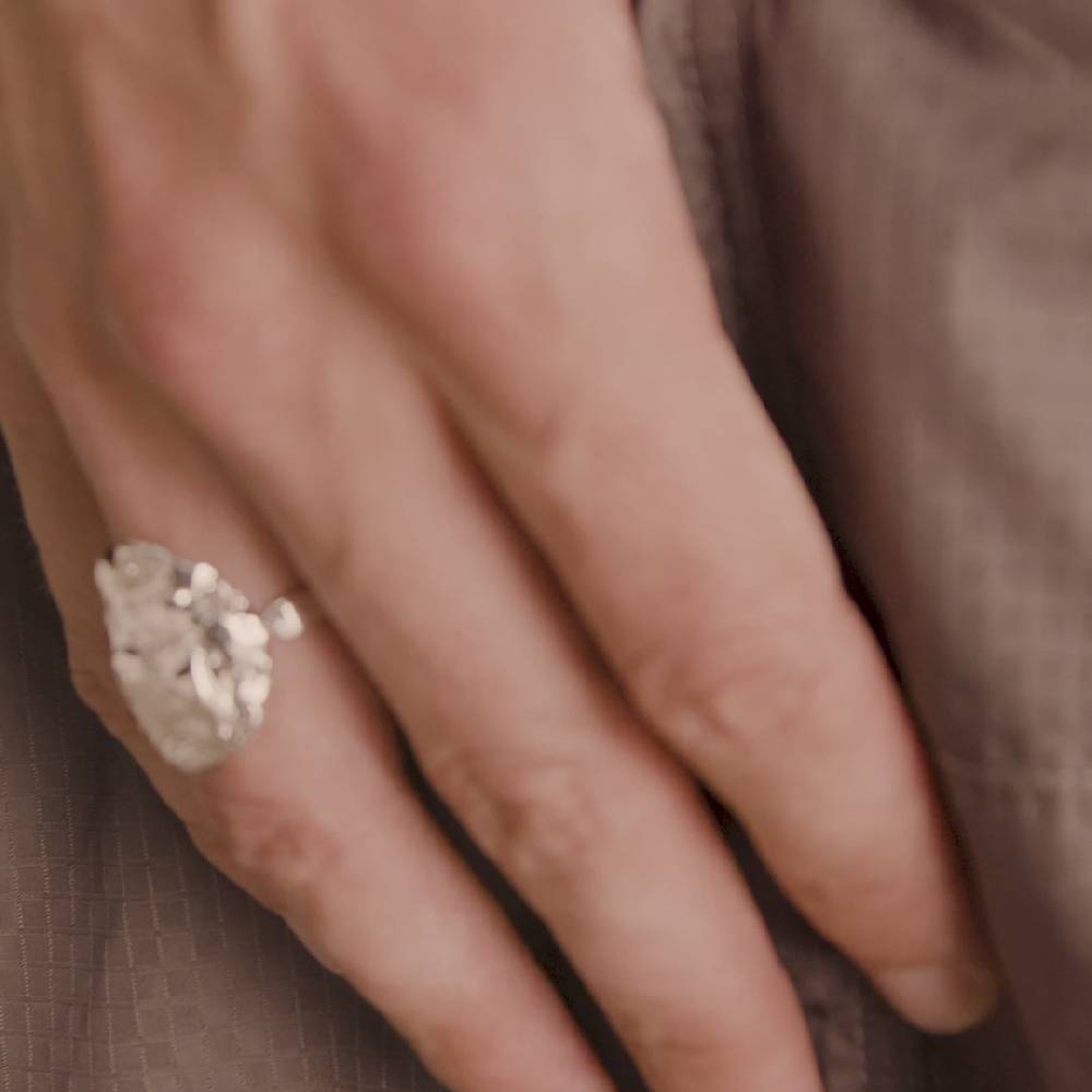 Pilgrim ORAH recycelter Ring versilbert Fabrikladen
