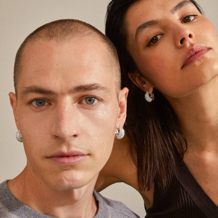 Pilgrim NAOMI recycelte Kristall-Hoops versilbert Begrenzt auf 3 Tage