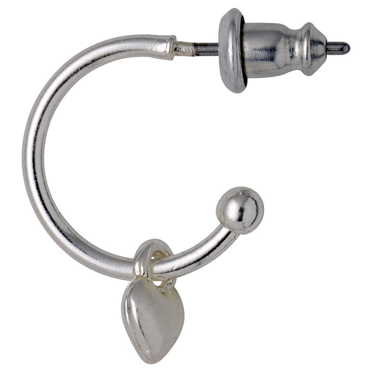 Pilgrim SOPHIA recycelte Huggie-Hoops mit Herzanhänger, versilbert Fabrikpreis