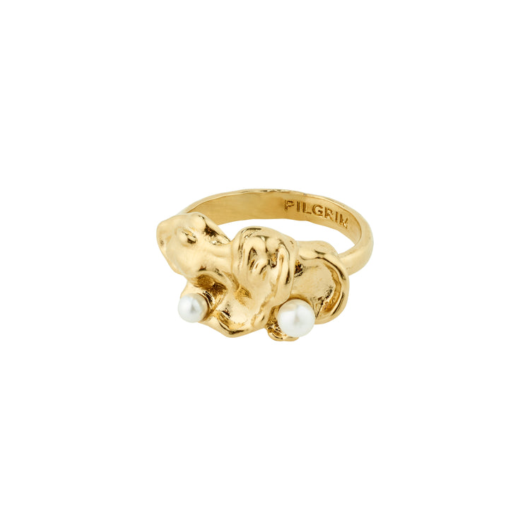 Pilgrim MOON recycelter Ring vergoldet