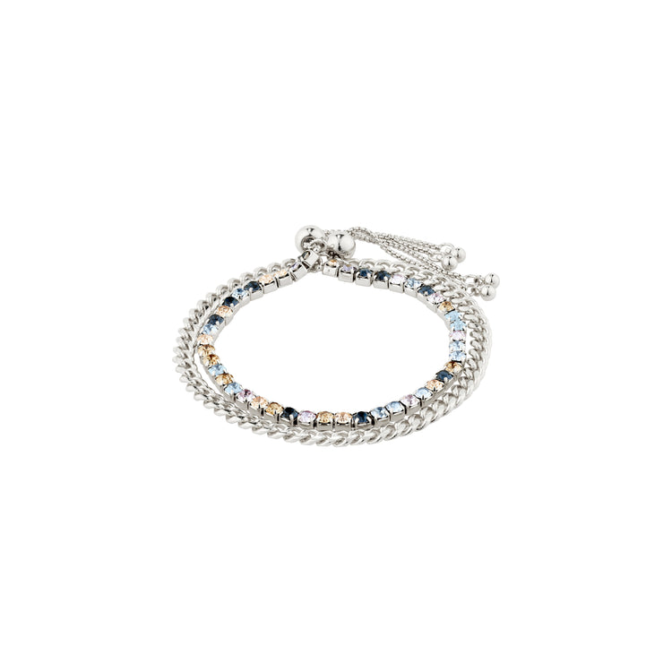 Pilgrim REIGN Armband, 2-in-1-Set, versilbert Auslauf
