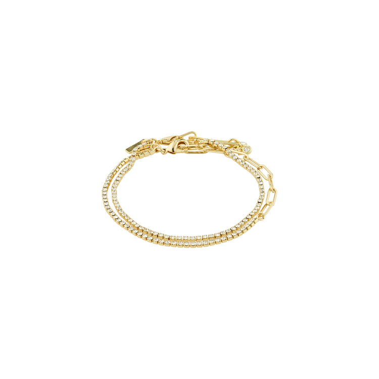 Pilgrim ROWAN Kristallarmband, 2-in-1, vergoldet Valentinstagsangebot