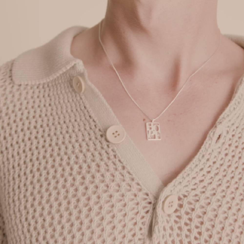 Pilgrim LOVE TAG, recycelte HOPE Halskette versilbert Saisonale Angebote