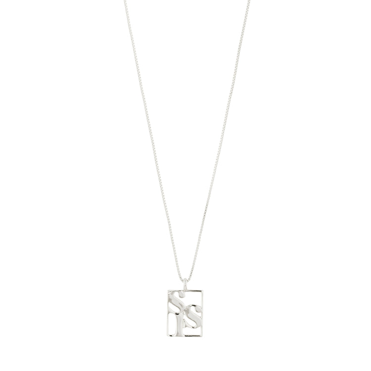 Pilgrim LOVE TAG, recycelte SIS Halskette versilbert Sonderangebote