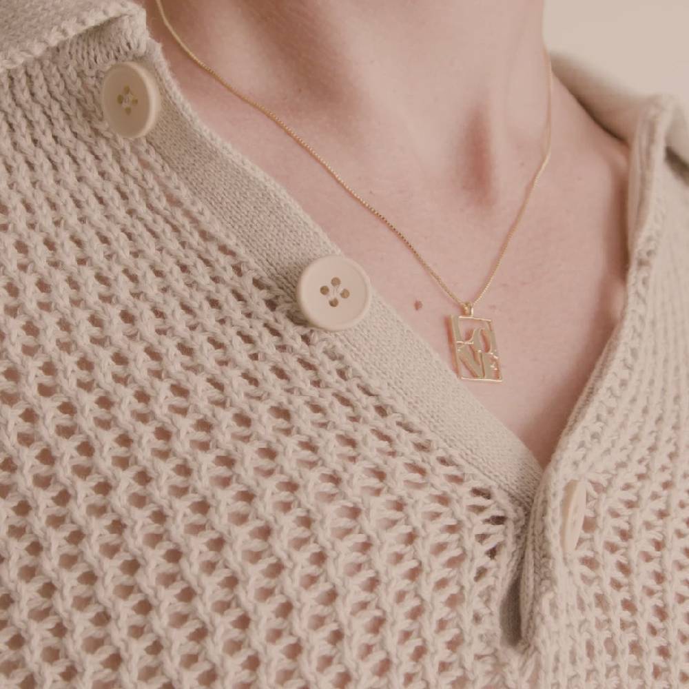 Pilgrim LOVE TAG, recycelte LOVE Halskette vergoldet Riesige Ersparnisse