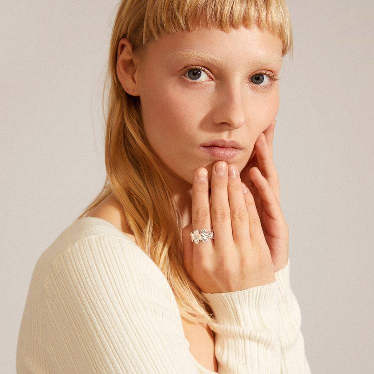 Pilgrim ECHO recycelter Ring versilbert Clearance-Verkauf