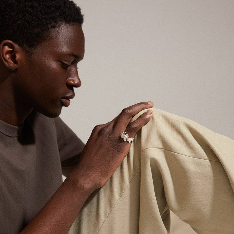 Pilgrim ECHO recycelter Ring versilbert Clearance-Verkauf