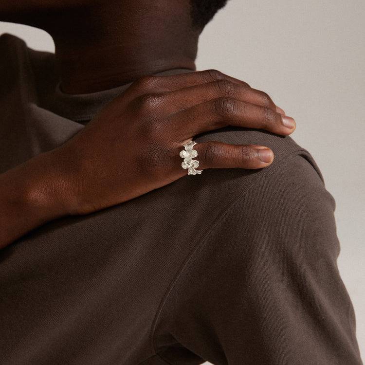 Pilgrim ECHO recycelter Ring versilbert Clearance-Verkauf