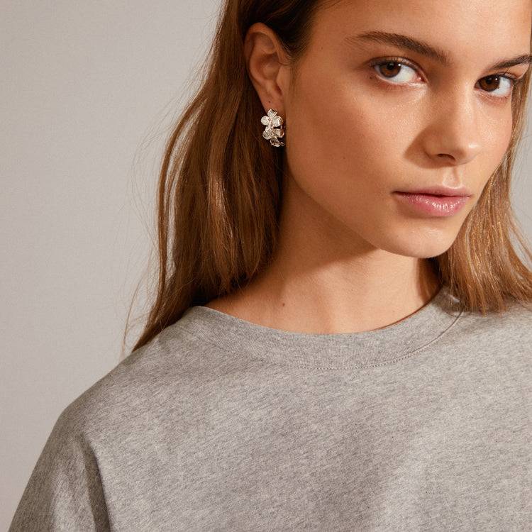 Pilgrim ECHO recycelte Creolen versilbert Kostenloser Versand international