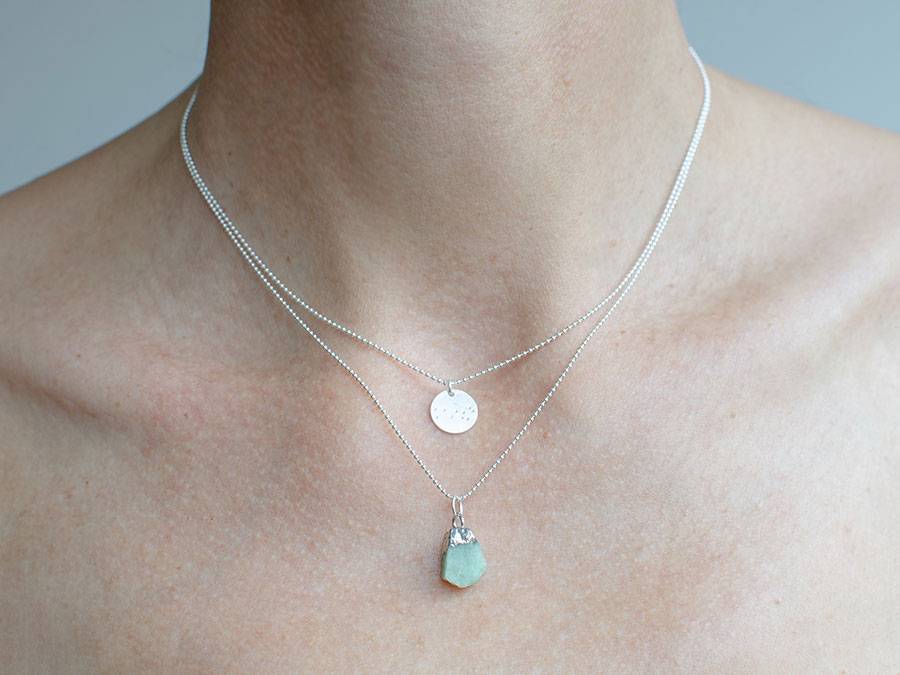 Renna Deluxe GEBURTSSTEIN Kette Silber Neueste Mode
