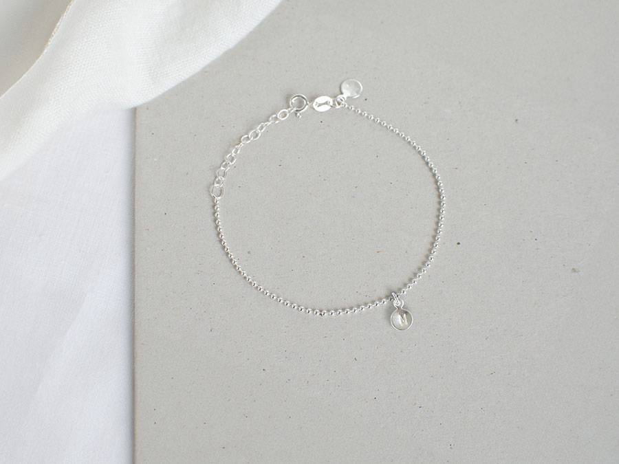 Renna Deluxe Kugel Armband mit BUCHSTABEN Silber Letzte 3 Tage