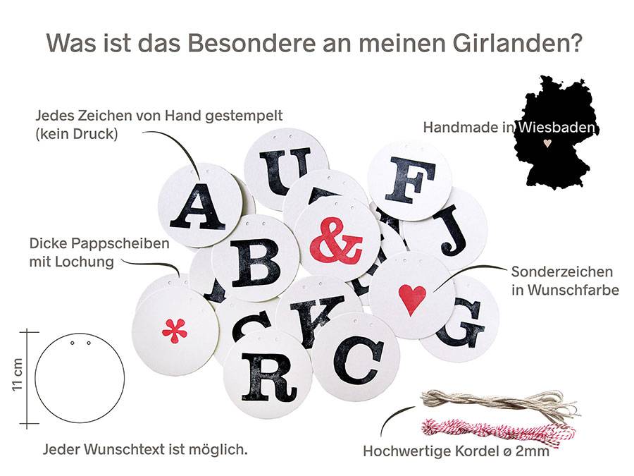 Renna Deluxe DANKE Girlande Hochzeitsgirlande Günstig kaufen