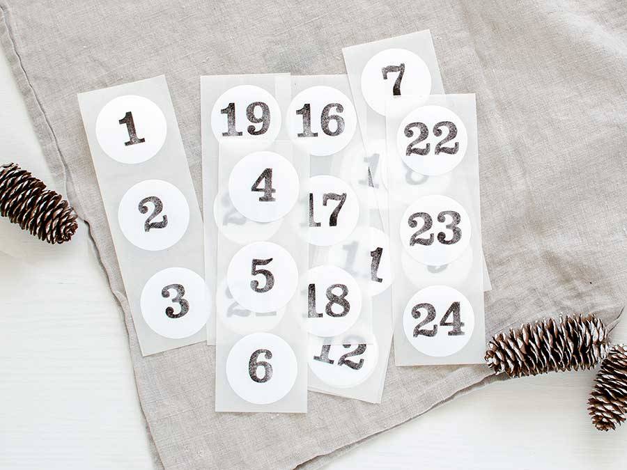 Renna Deluxe ADVENTSKALENDER Zahlen Aufkleber Online Shopping