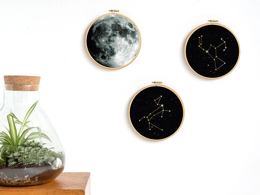 Renna Deluxe ORION Sternbild im Stickrahmen Schlussverkauf