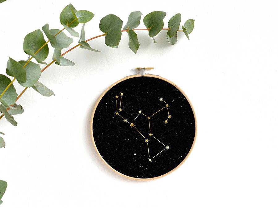 Renna Deluxe ORION Sternbild im Stickrahmen Schlussverkauf