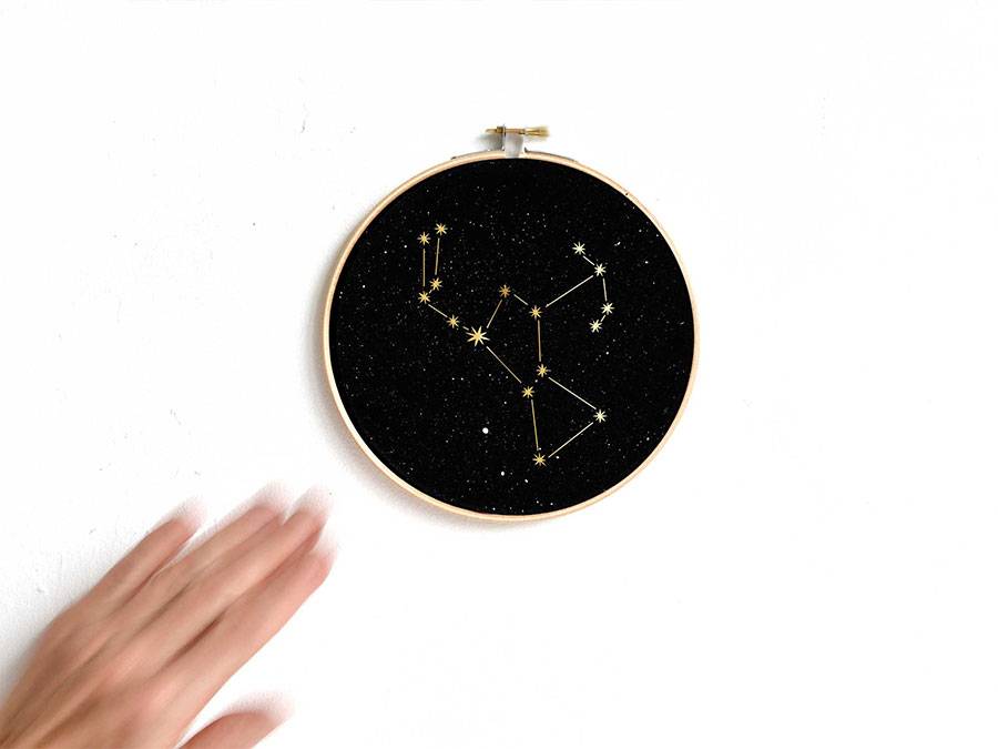 Renna Deluxe ORION Sternbild im Stickrahmen Schlussverkauf